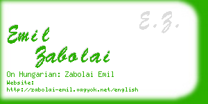 emil zabolai business card
